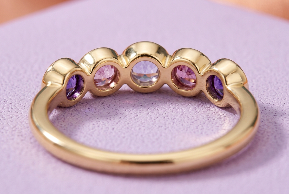 Violet Halo closed gold-tone band and bezel underside concept detail