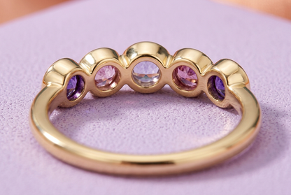 Violet Halo closed gold-tone band and bezel underside concept detail